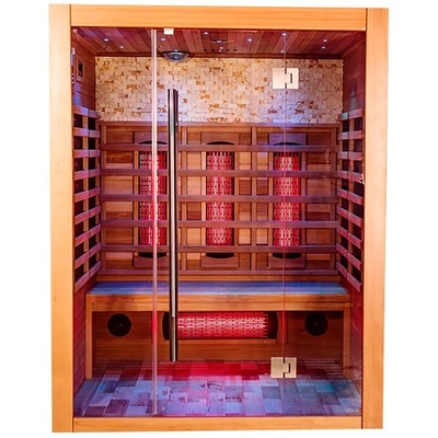 Pièce infrarouge en bois solide de sauna de vapeur de Smartmak de famille d'intérieur pour 6KW à la maison